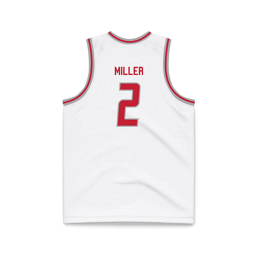 New Mexico - NCAA Men's Basketball : Tajavis Miller - White Basketball Jersey-1
