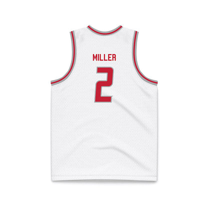 New Mexico - NCAA Men's Basketball : Tajavis Miller - White Basketball Jersey-1