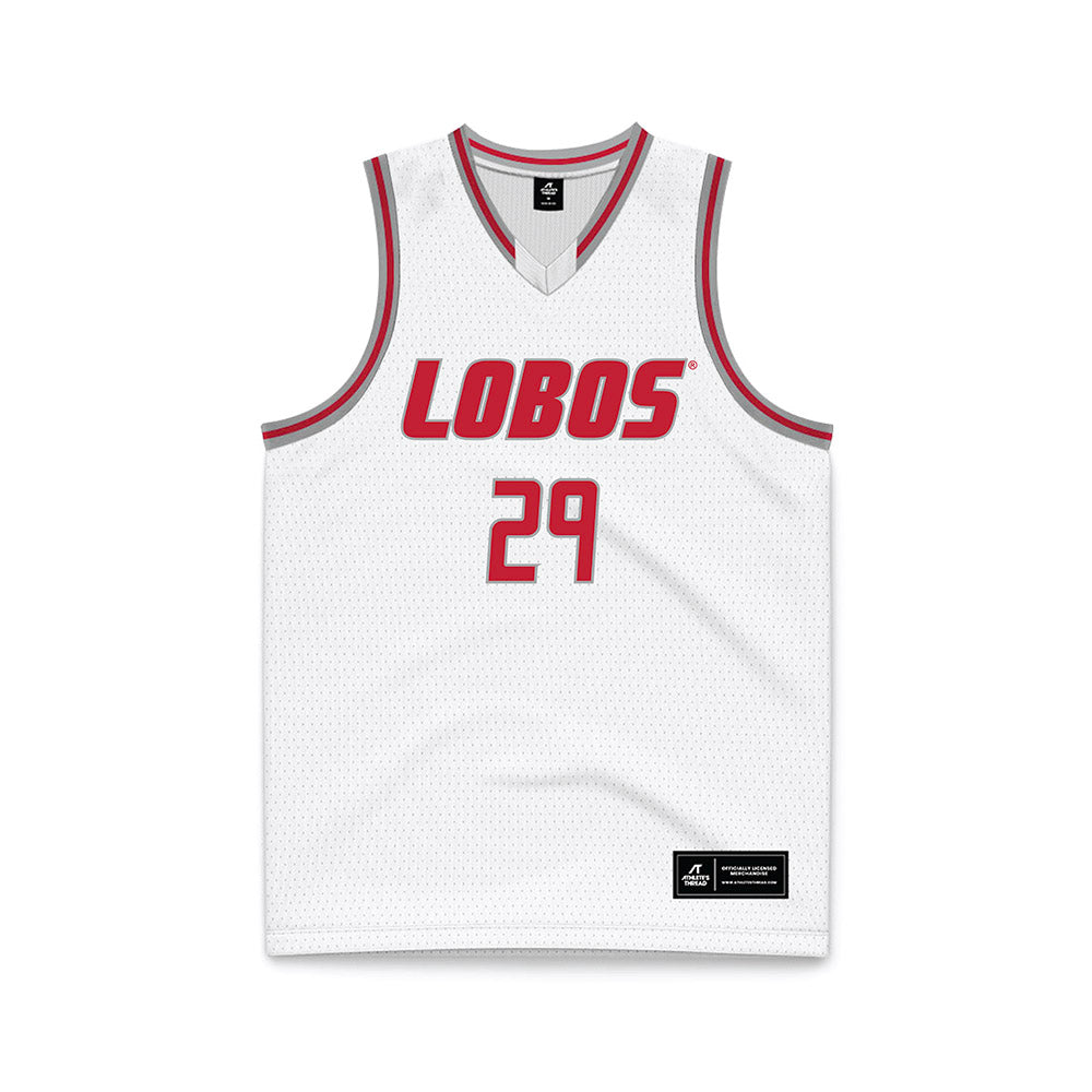 New Mexico - NCAA Men's Basketball : Timeo Pons - White Basketball Jersey-0
