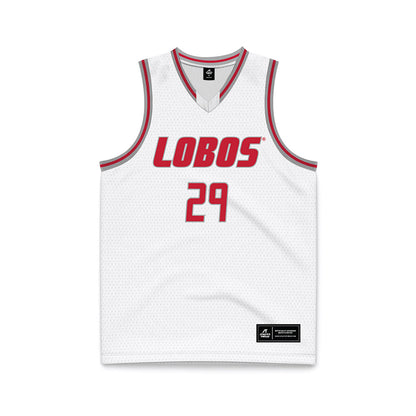 New Mexico - NCAA Men's Basketball : Timeo Pons - White Basketball Jersey-0