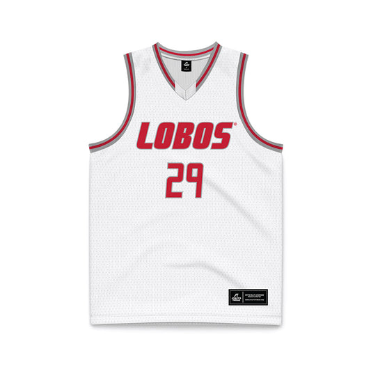 New Mexico - NCAA Men's Basketball : Timeo Pons - White Basketball Jersey-0