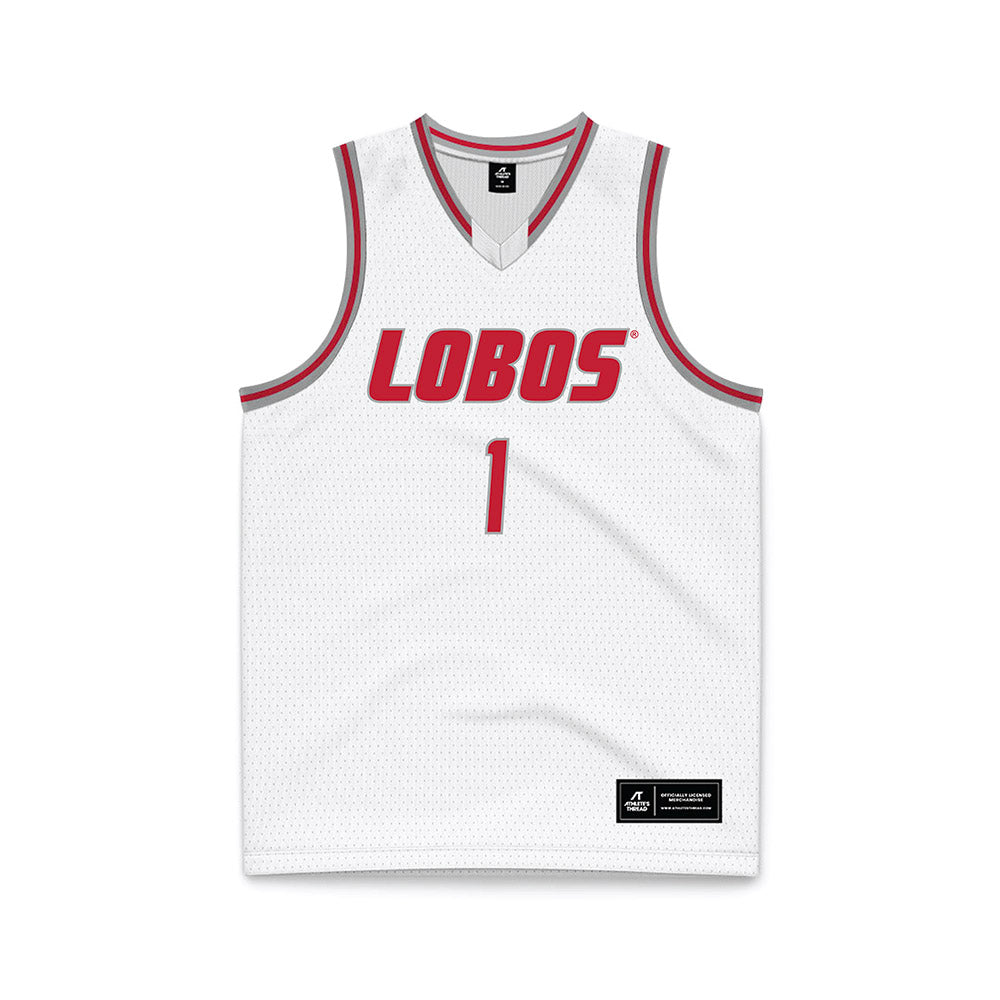 New Mexico - NCAA Men's Basketball : Uriah Tenette - White Basketball Jersey-0