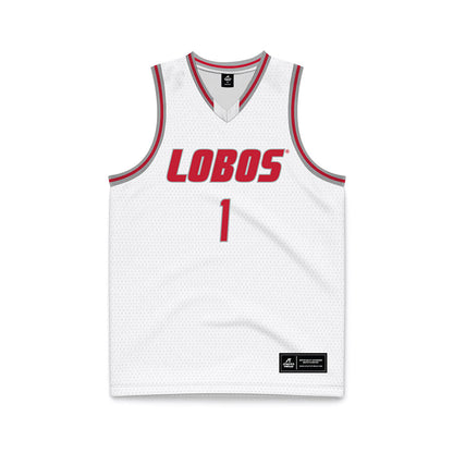 New Mexico - NCAA Men's Basketball : Uriah Tenette - White Basketball Jersey-0