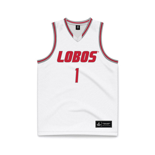 New Mexico - NCAA Men's Basketball : Uriah Tenette - White Basketball Jersey-0
