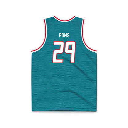 New Mexico - NCAA Men's Basketball : Timeo Pons - Turquoise Basketball Jersey-1