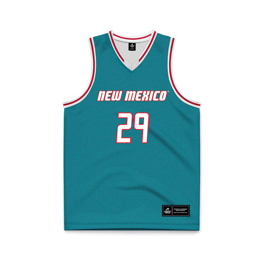 New Mexico - NCAA Men's Basketball : Timeo Pons - Turquoise Basketball Jersey-0