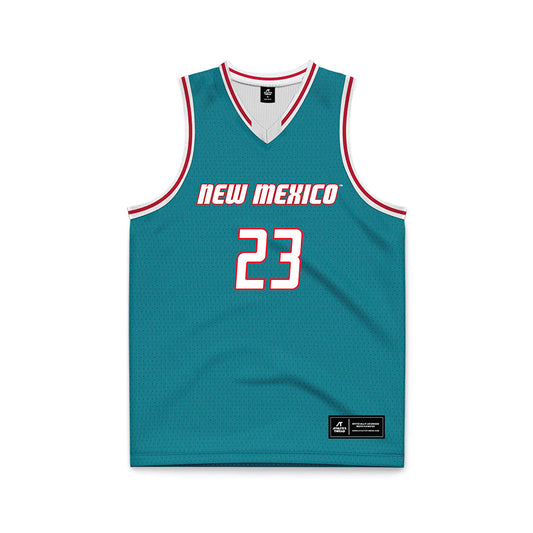 New Mexico - NCAA Men's Basketball : Jake Hall - Turquoise Basketball Jersey-0