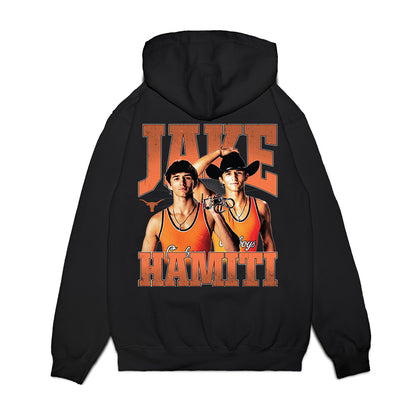 Oklahoma State - NCAA Wrestling : Jake Hamiti - Collage Premium Hooded Sweatshirt-1