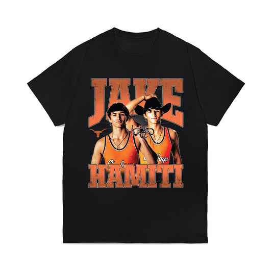 Oklahoma State - NCAA Wrestling : Jake Hamiti - Collage Comfort Colors T-Shirt-0