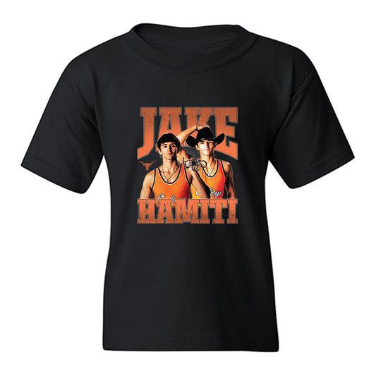 Oklahoma State - NCAA Wrestling : Jake Hamiti - Collage Youth T-Shirt-0