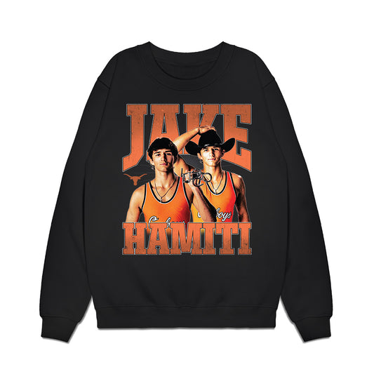 Oklahoma State - NCAA Wrestling : Jake Hamiti - Collage Premium Crewneck Sweatshirt-0