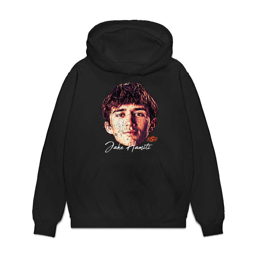 Oklahoma State - NCAA Wrestling : Jake Hamiti - Gameface Premium Hooded Sweatshirt-0