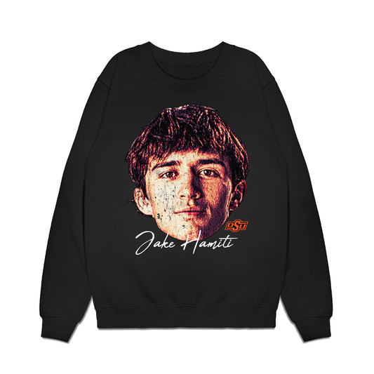 Oklahoma State - NCAA Wrestling : Jake Hamiti - Gameface Premium Crewneck Sweatshirt-0