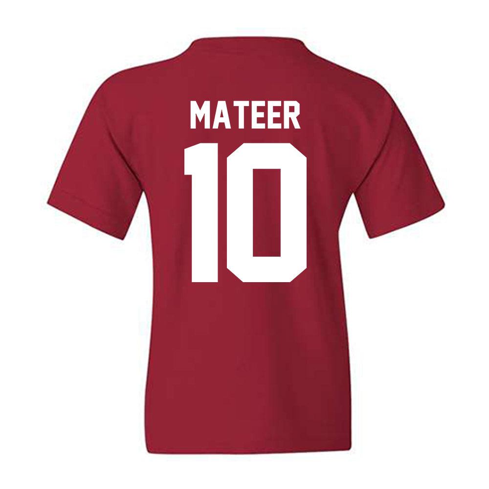 Oklahoma - NCAA Football : John Mateer - Youth T-Shirt-1