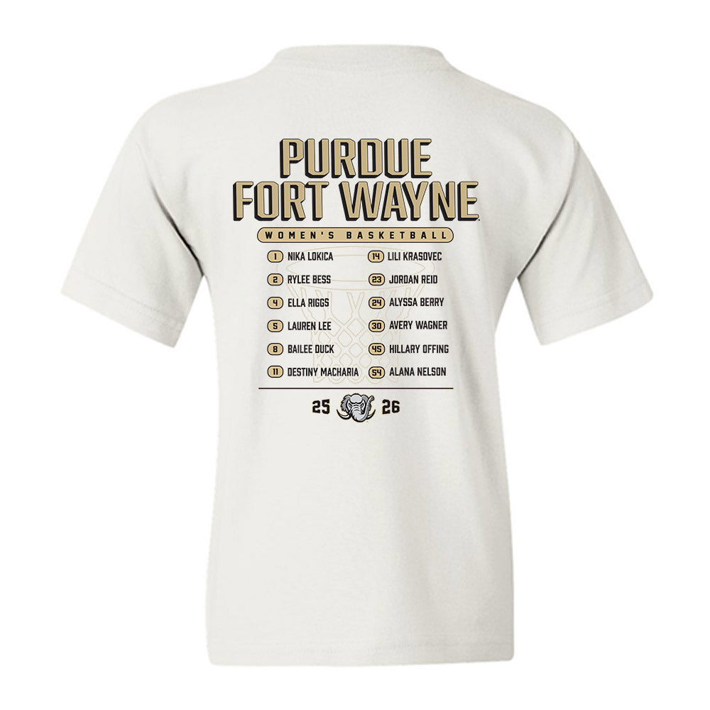 PFW - NCAA Women's Basketball : Roster Youth T-Shirt-1