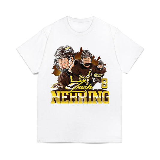Western Michigan - NCAA Men's Ice Hockey : Zach Nehring - Collage Comfort Colors T-Shirt-0