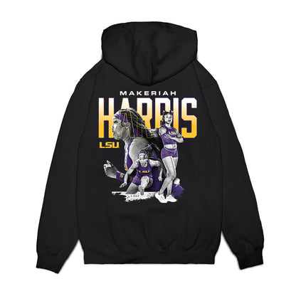 LSU - NCAA Women's Track & Field : Makeriah Harris - Collage Premium Hooded Sweatshirt-1