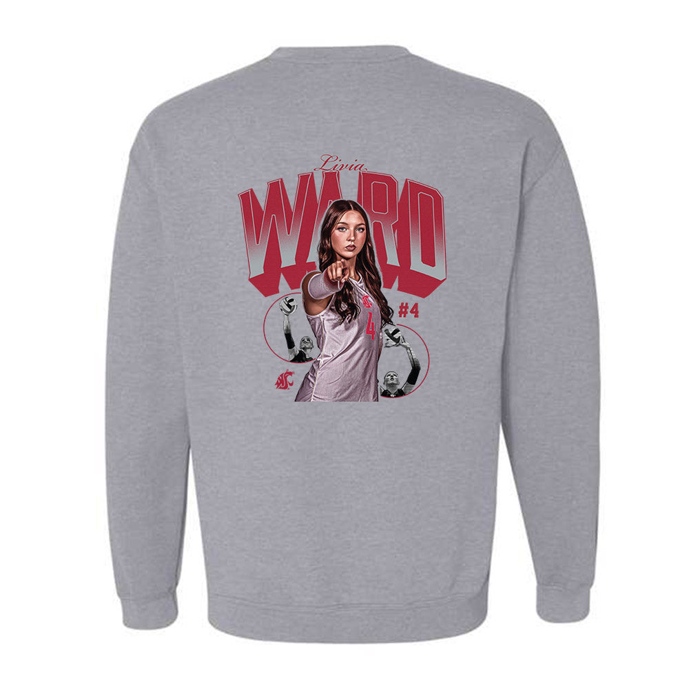 WSU - NCAA Women's Volleyball : Livia Ward - Collage Crewneck Sweatshirt-1