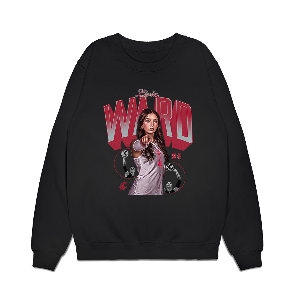 WSU - NCAA Women's Volleyball : Livia Ward - Collage Premium Crewneck Sweatshirt-0