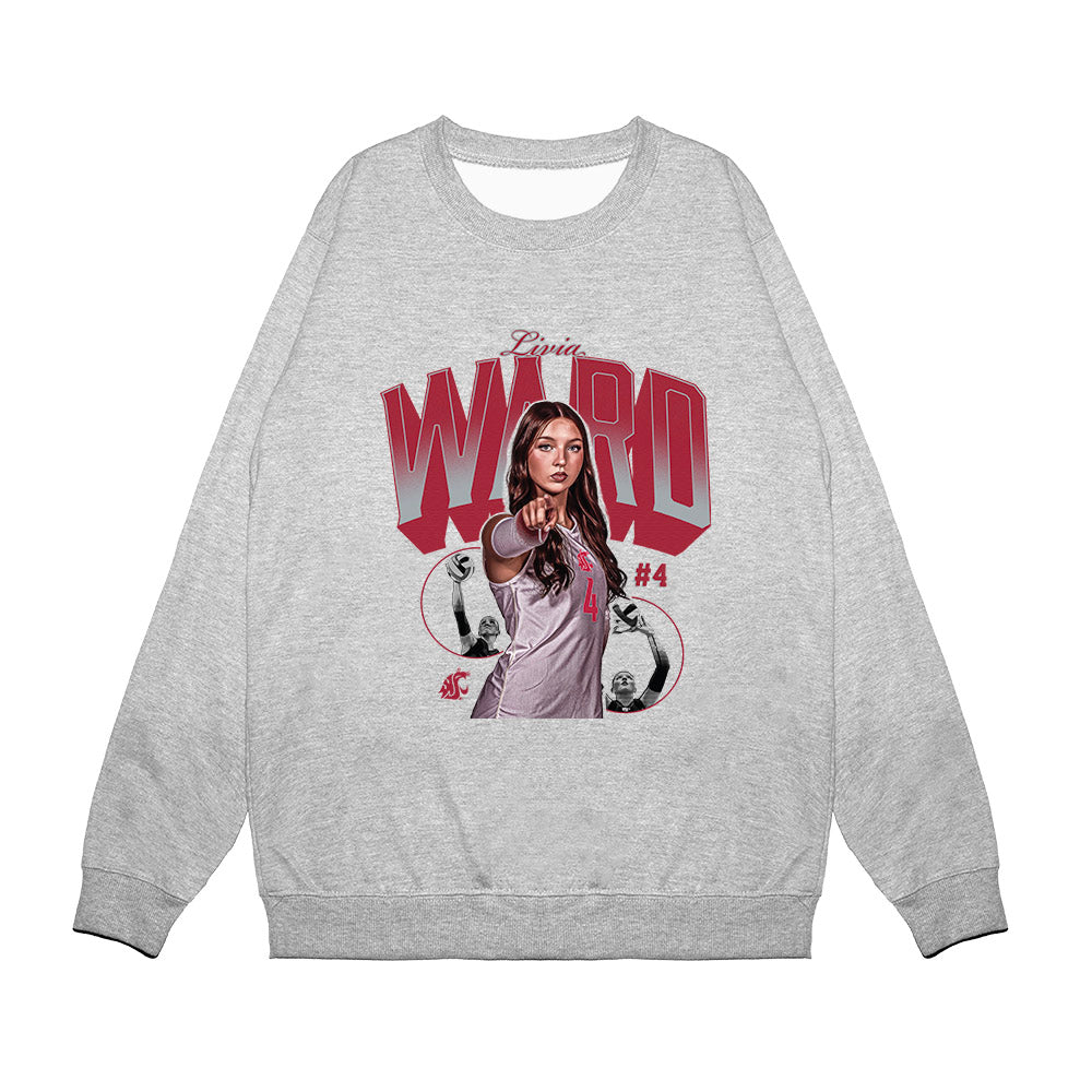 WSU - NCAA Women's Volleyball : Livia Ward - Collage Premium Crewneck Sweatshirt-0
