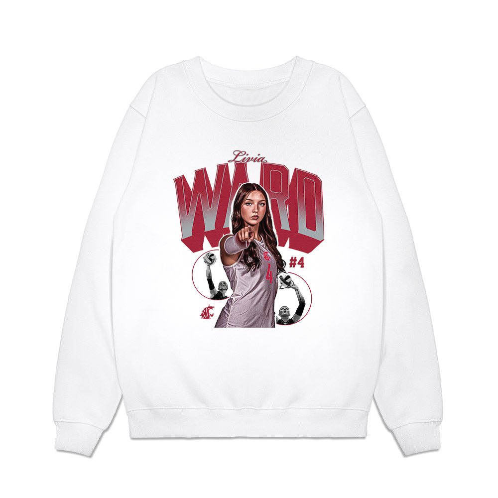WSU - NCAA Women's Volleyball : Livia Ward - Collage Premium Crewneck Sweatshirt-0