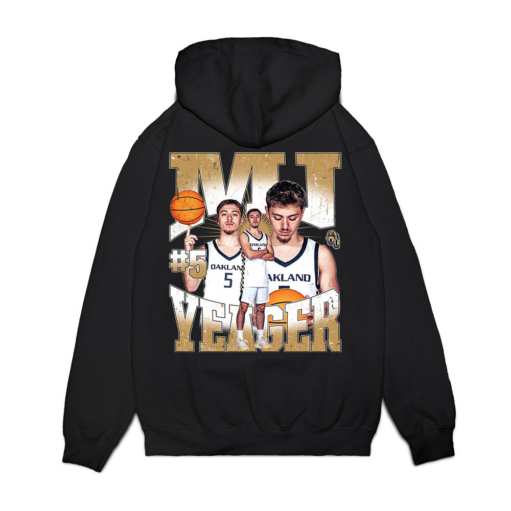 Oakland - NCAA Men's Basketball : MJ Yeager - Collage Premium Hooded Sweatshirt-1