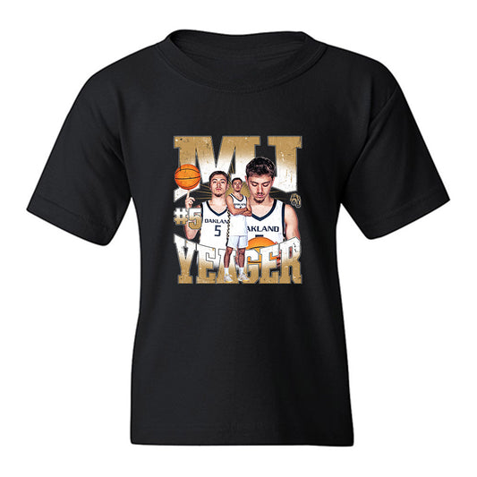 Oakland - NCAA Men's Basketball : MJ Yeager - Collage Youth T-Shirt-0
