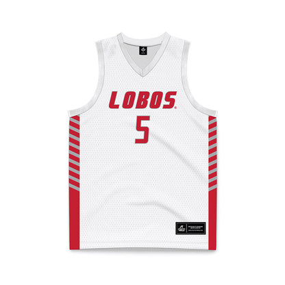 New Mexico - NCAA Women's Basketball : Kaia Foster - White Basketball Jersey-0