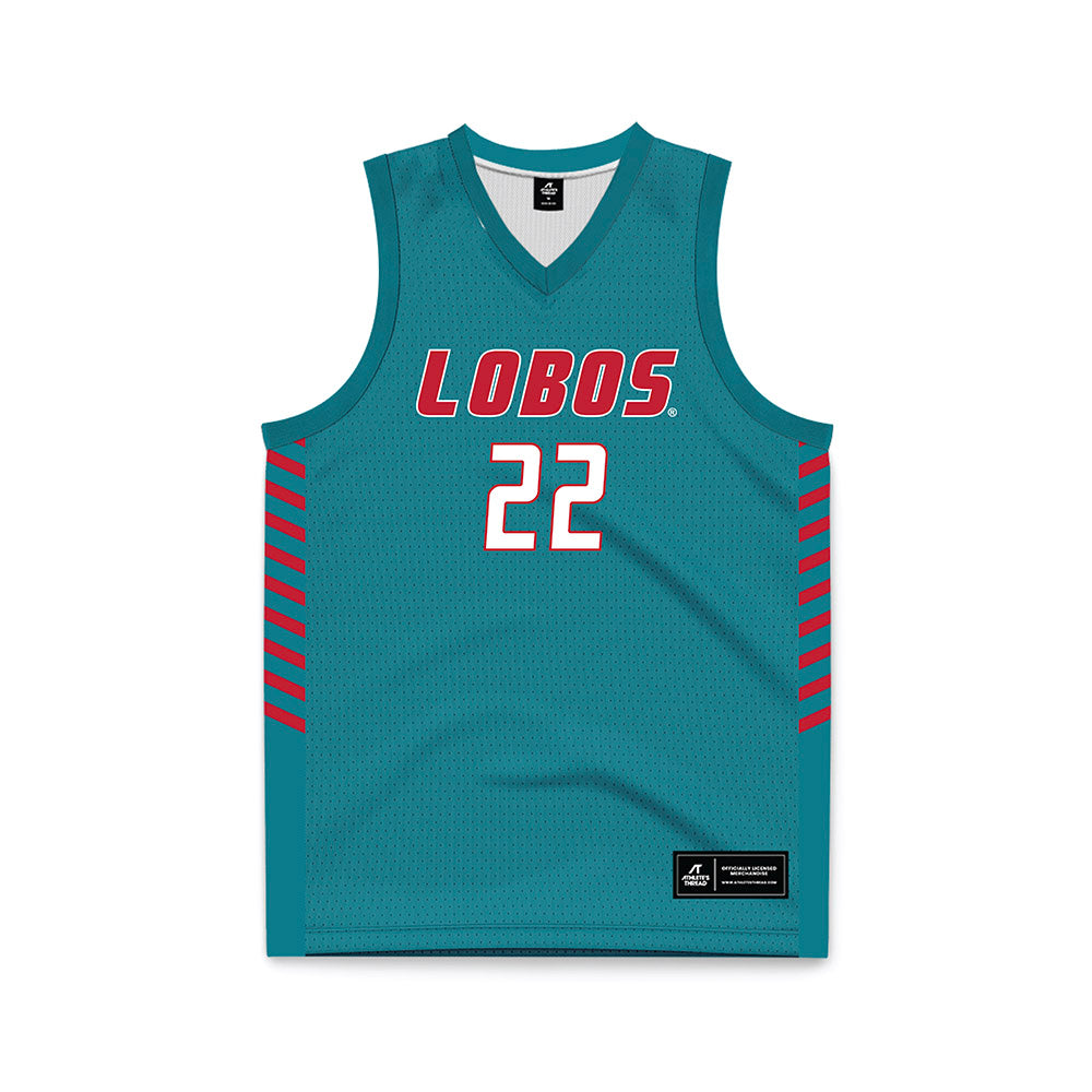 New Mexico - NCAA Women's Basketball : Maria Najjuma - Turquoise Basketball Jersey-0