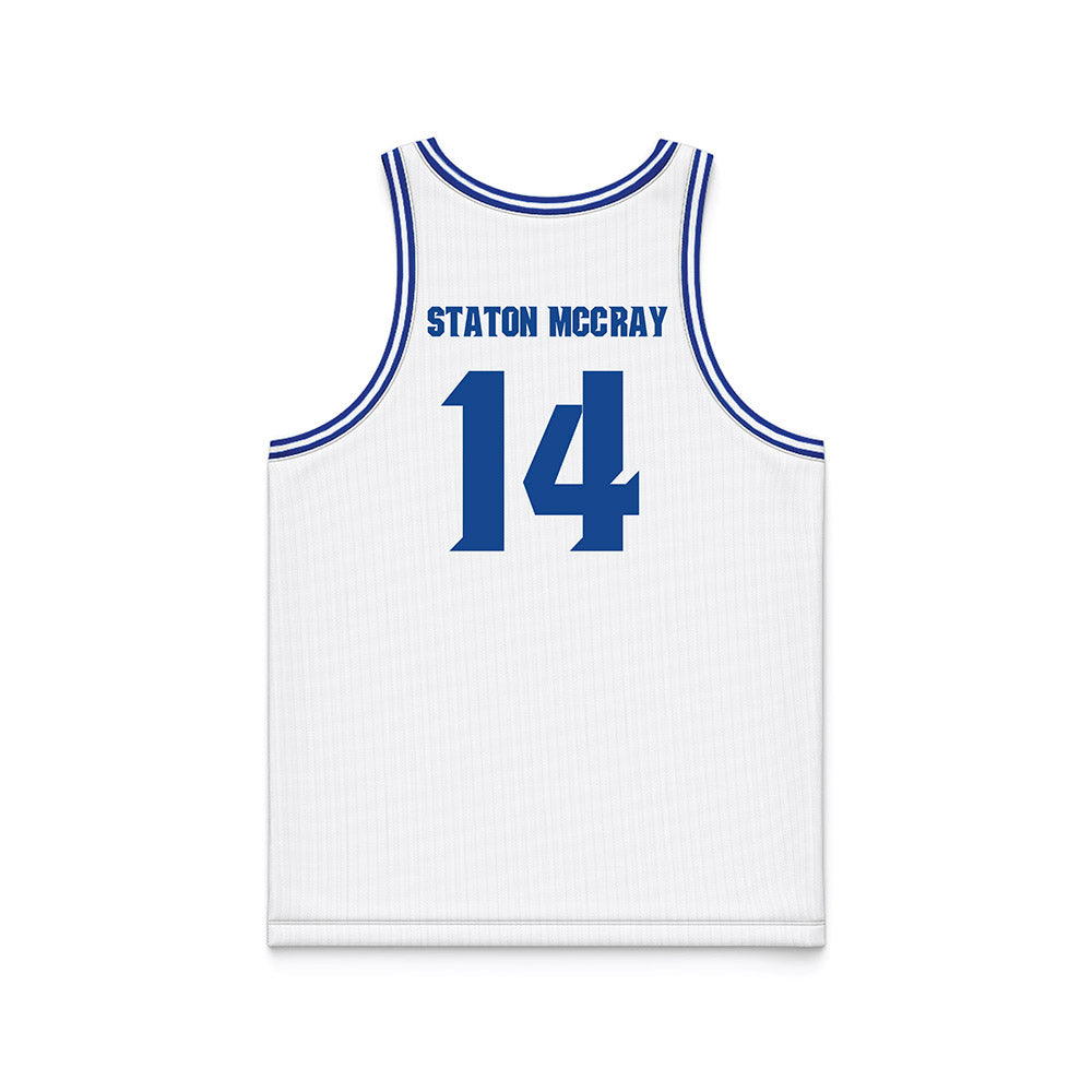 Seton Hall - NCAA Men's Basketball : AJ Staton McCray - White Basketball Jersey-1