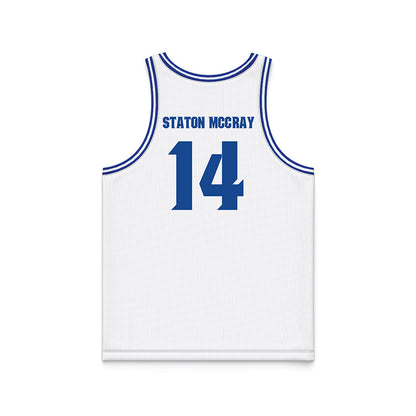 Seton Hall - NCAA Men's Basketball : AJ Staton McCray - White Basketball Jersey-1