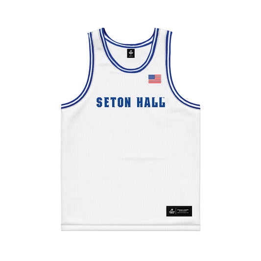 Seton Hall - NCAA Men's Basketball : Rodney Brown Jr - White Basketball Jersey-0