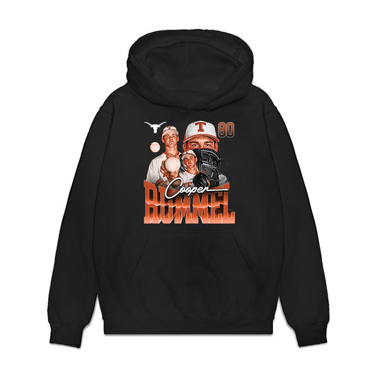 Texas - NCAA Baseball : Cooper Rummel - Collage Premium Hooded Sweatshirt-0