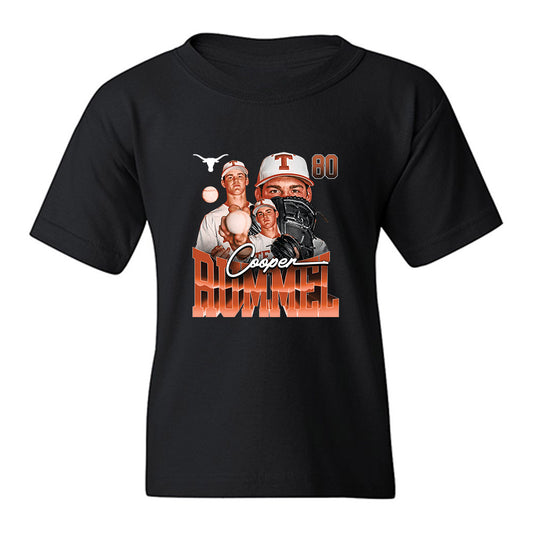 Texas - NCAA Baseball : Cooper Rummel - Collage Youth T-Shirt-0