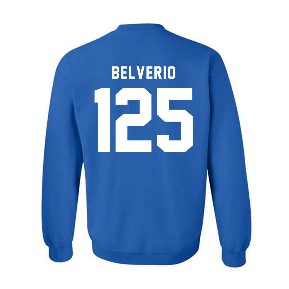 Buffalo - NCAA Wrestling : Zachary Belverio - Buffalo vs Everybody Crewneck Sweatshirt-1