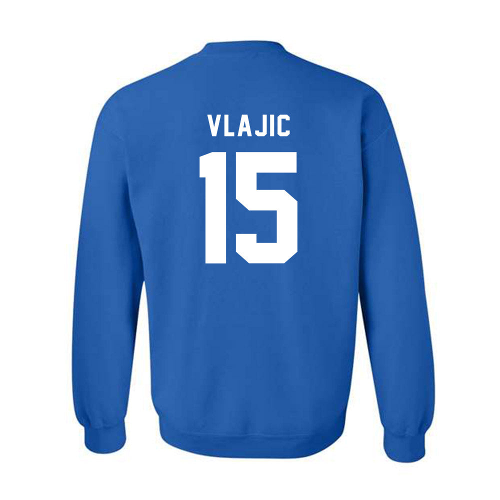 Buffalo - NCAA Men's Basketball : Aleksa Vlajic - Buffalo vs Everybody Crewneck Sweatshirt-1