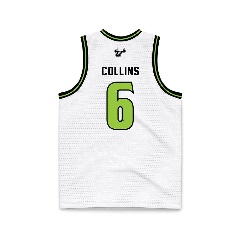 USF - NCAA Men's Basketball : Daimion Collins - White Basketball Jersey-1