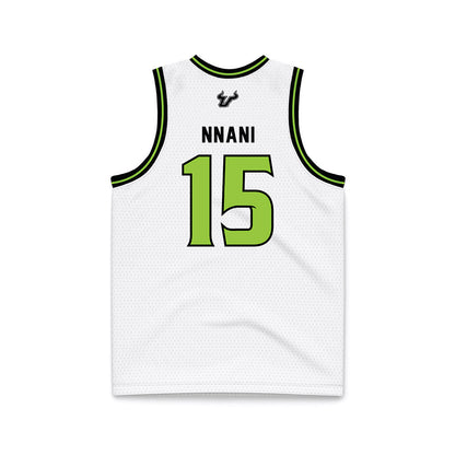 USF - NCAA Men's Basketball : Onyx Nnani - White Basketball Jersey-1