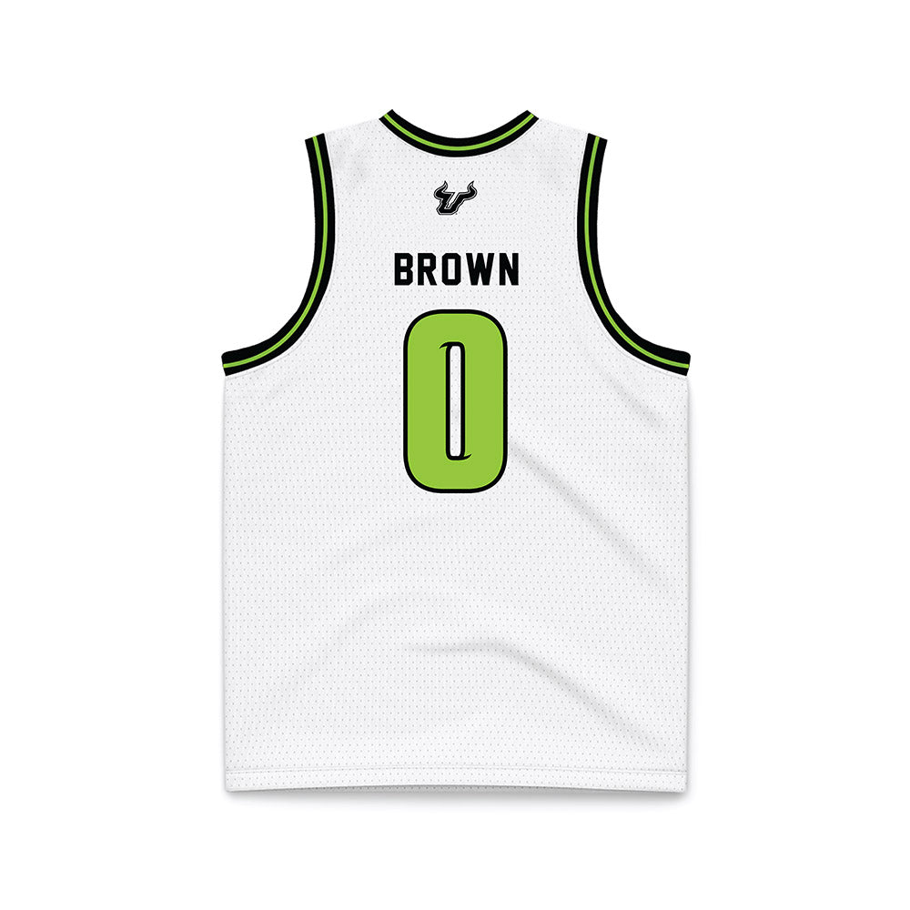 USF - NCAA Men's Basketball : Xavier Brown - White Basketball Jersey-1