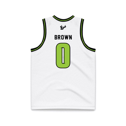 USF - NCAA Men's Basketball : Xavier Brown - White Basketball Jersey-1