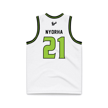 USF - NCAA Men's Basketball : Adriel Nyorha - White Basketball Jersey-1