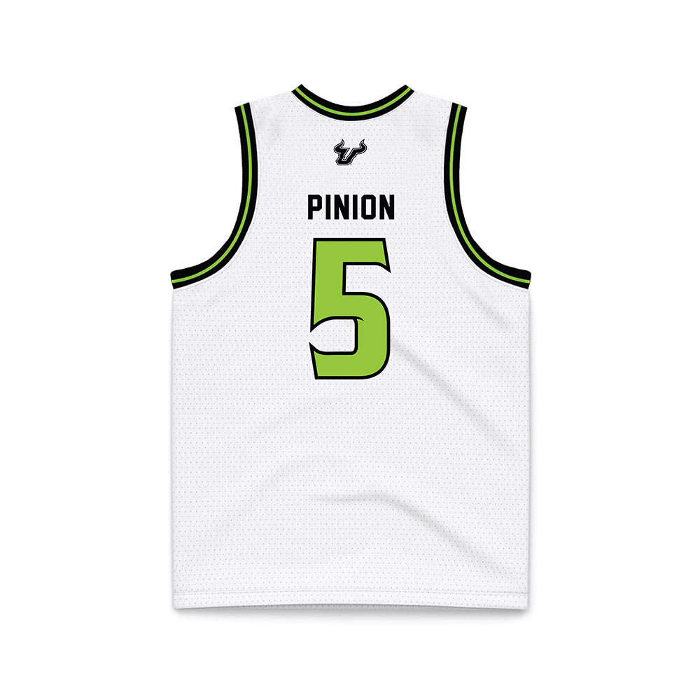 USF - NCAA Men's Basketball : Joseph Pinion - White Basketball Jersey-1