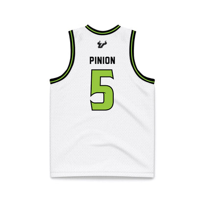 USF - NCAA Men's Basketball : Joseph Pinion - White Basketball Jersey-1