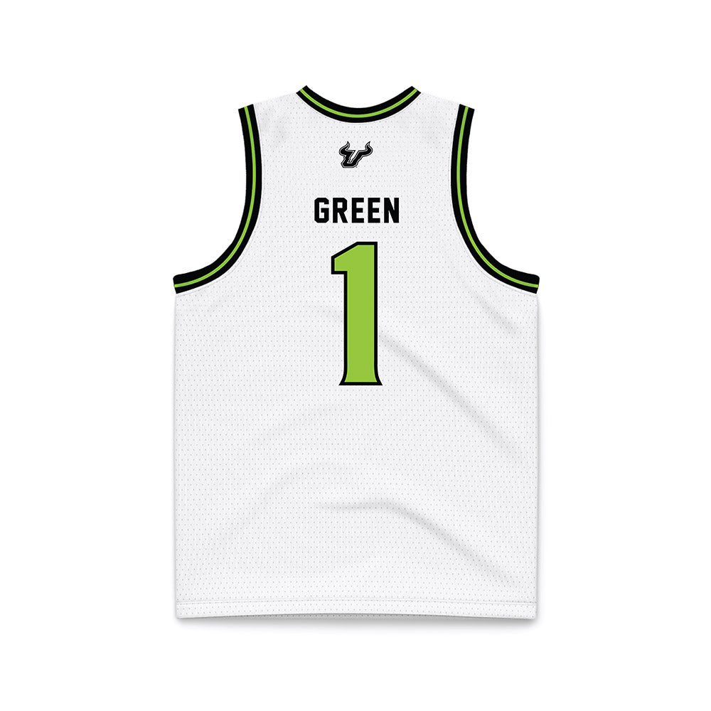 USF - NCAA Men's Basketball : DeAnte Green - White Basketball Jersey-1