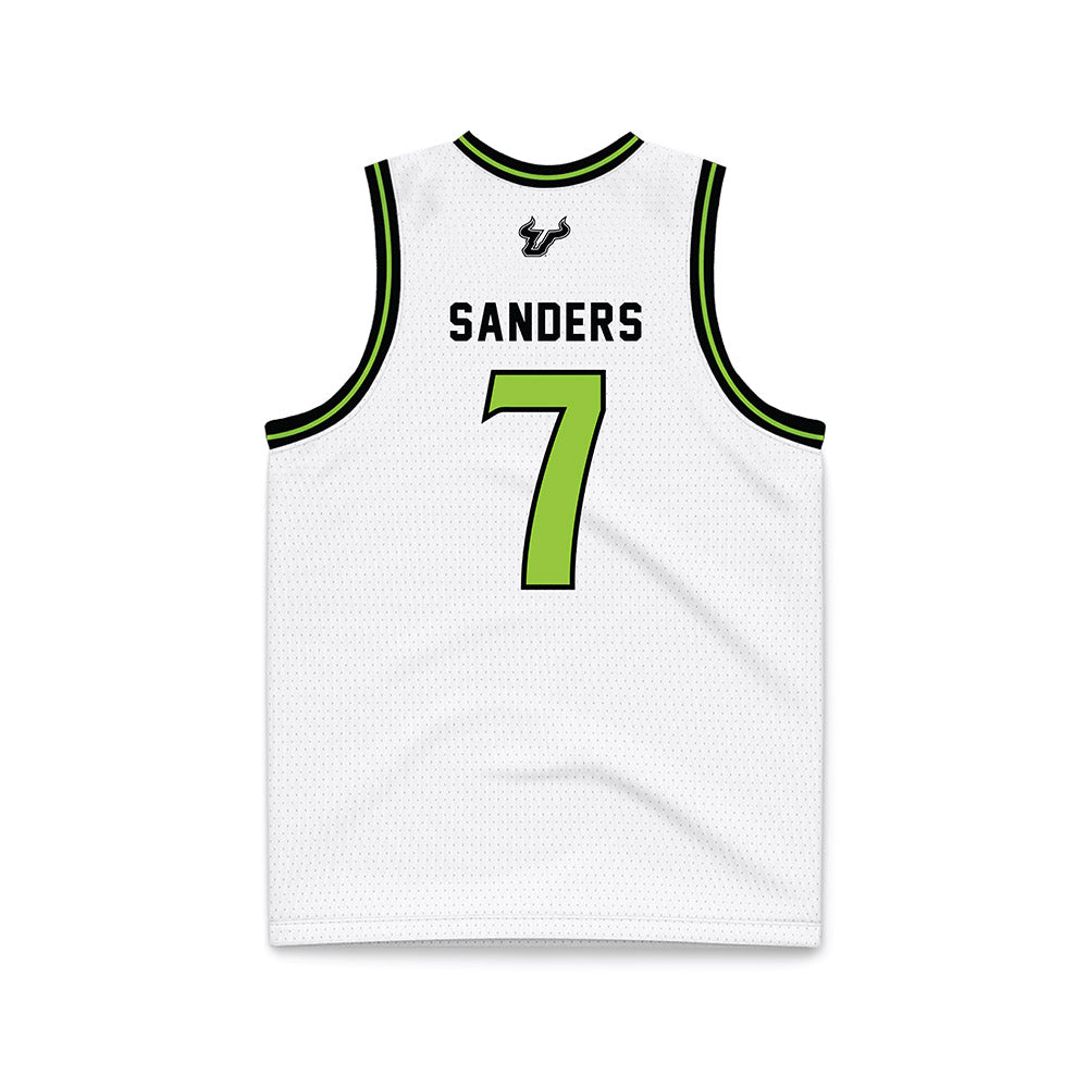 USF - NCAA Men's Basketball : Caleb Sanders - White Basketball Jersey-1