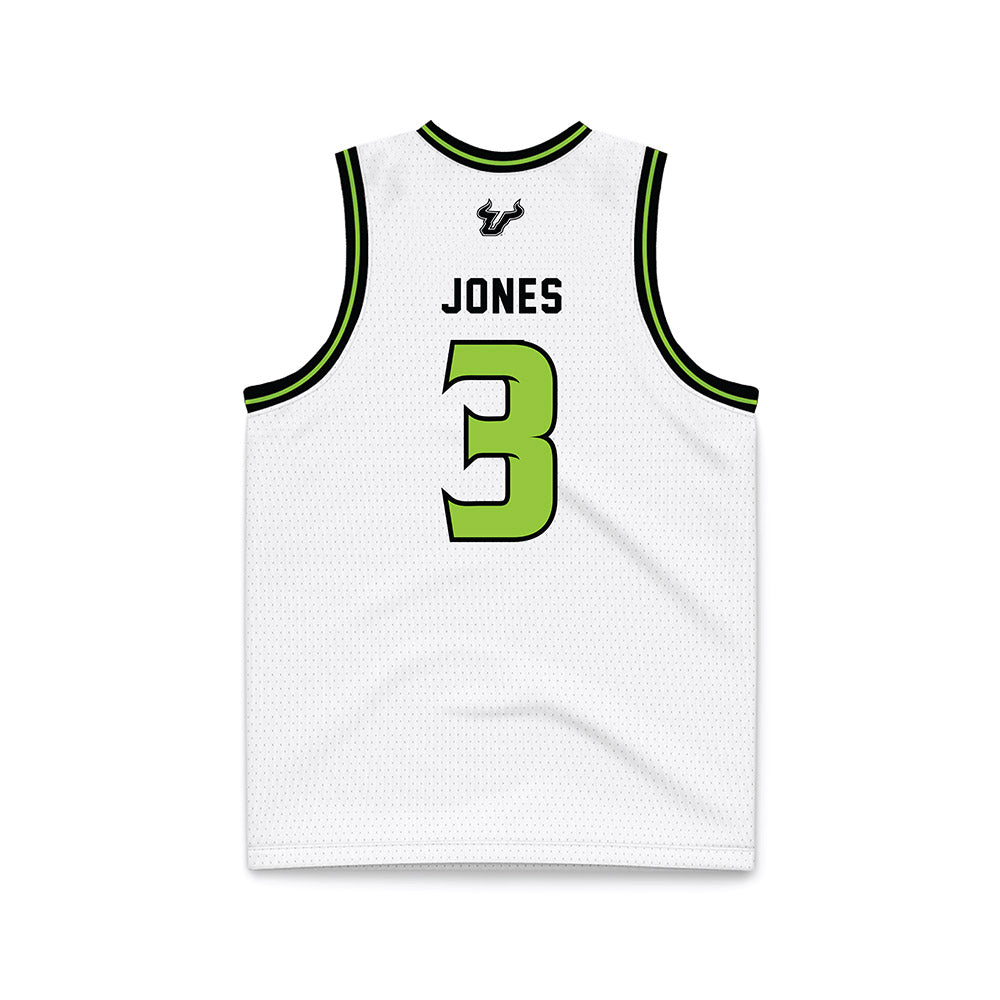 USF - NCAA Men's Basketball : Isaiah Jones - White Basketball Jersey-1