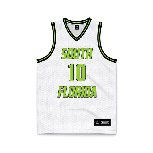 USF - NCAA Men's Basketball : Tristan Beckford - White Basketball Jersey-0