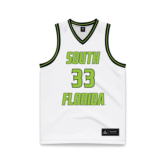 USF - NCAA Men's Basketball : Donovan Waleskowski - White Basketball Jersey-0