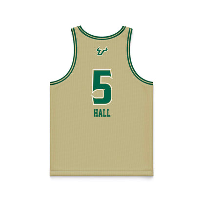 USF - NCAA Women's Basketball : Brooklyn Hall - Gold Basketball Jersey-1