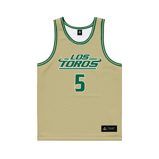 USF - NCAA Women's Basketball : Brooklyn Hall - Gold Basketball Jersey-0